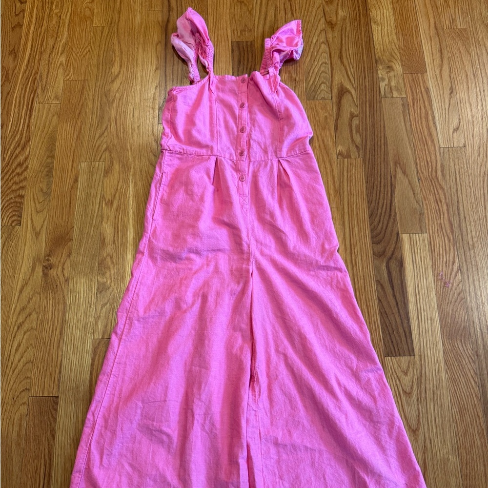Nordstrom Girls Ruffle Strap Pink Jumpsuit – Size 10/12